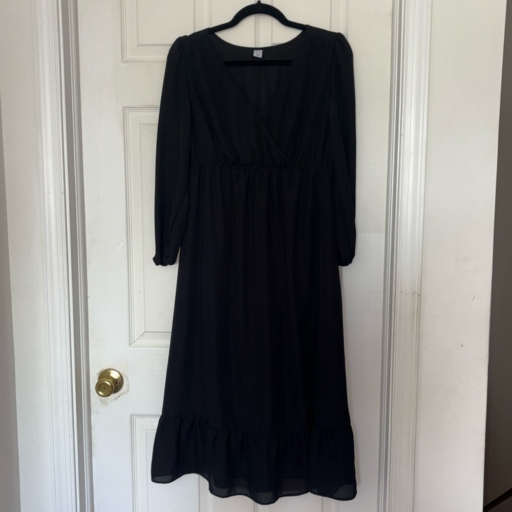 Old Navy Waist Defined Wrap Front Georgette Midi Dress - Picture 6 of 6